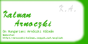 kalman arnoczki business card