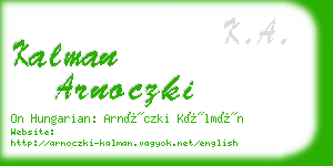 kalman arnoczki business card